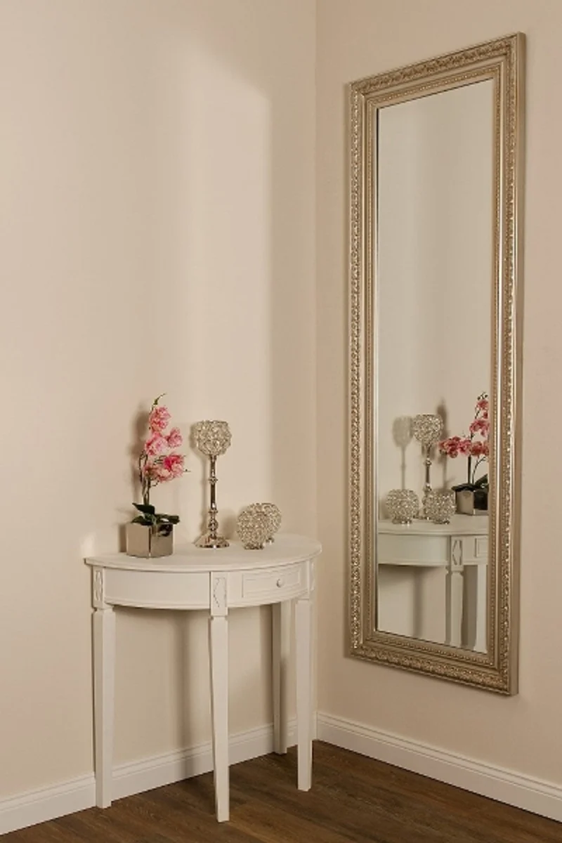 Casa Padrino Barock Wandspiegel Silber 65 x H. 190 cm - Möbel Barockstil