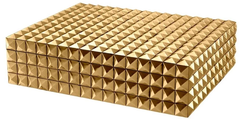 Casa Padrino Luxus Schmuckschatulle / Schmuckkasten mit Deckel Gold 40 x 30 x H. 10 cm - Luxus Accessoires