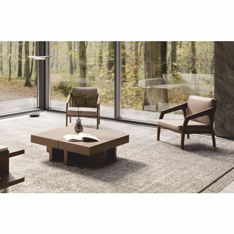 Casa Padrino Luxus Couchtisch Braun / Weiß 100-140 cm - Ausziehbarer Wohnzimmertisch