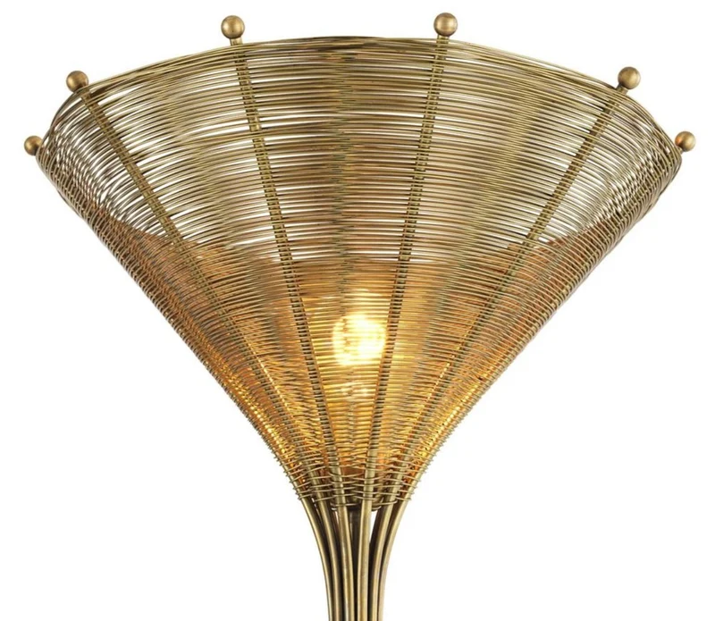 Casa Padrino Luxus Tischleuchte Vintage Messingfarben Ø 41 x H. 83,5 cm - Wohnzimmerlampe
