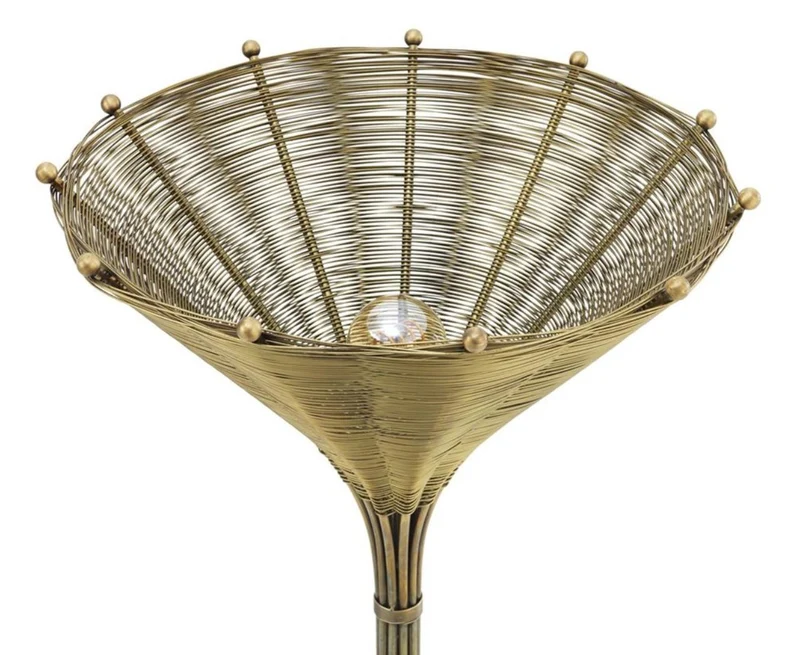 Casa Padrino Luxus Tischleuchte Vintage Messingfarben Ø 41 x H. 83,5 cm - Wohnzimmerlampe