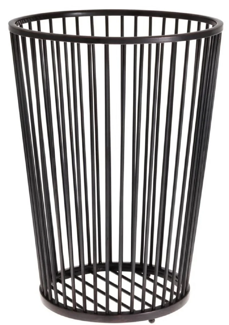 Casa Padrino Luxus Edelstahl Wäschekorb Bronze Ø 30 x H. 40,5 cm - Luxus Badezimmer Accessoires