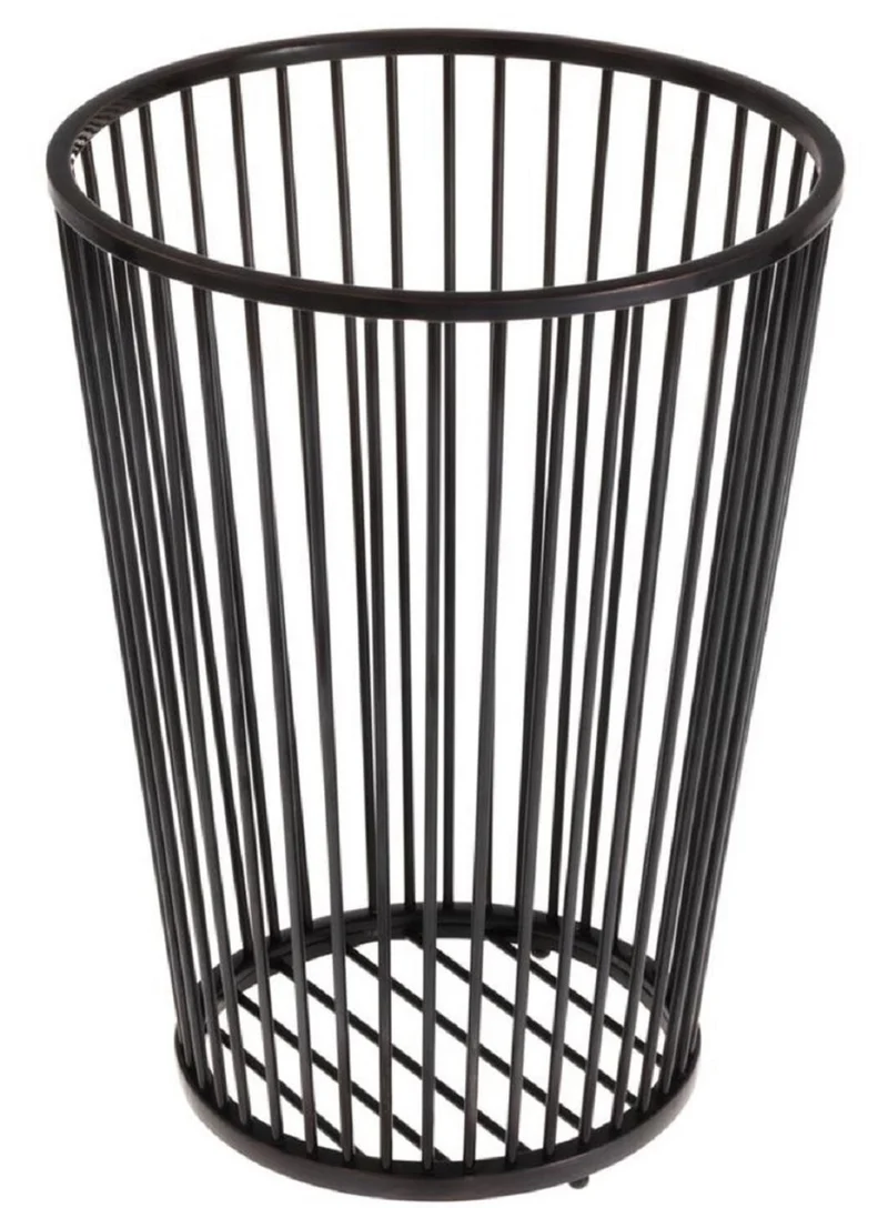 Casa Padrino Luxus Edelstahl Wäschekorb Bronze Ø 30 x H. 40,5 cm - Luxus Badezimmer Accessoires