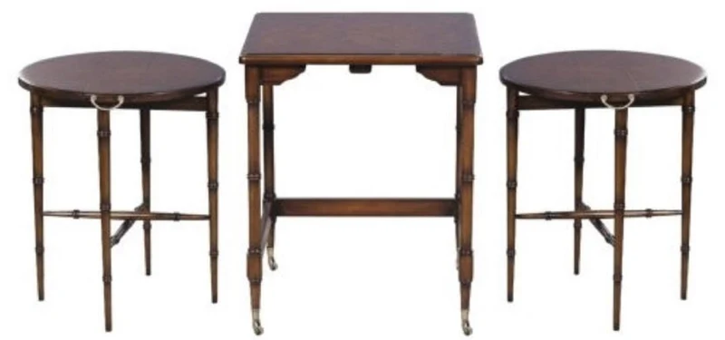 Casa Padrino Luxus Beistelltisch Set Braun / Dunkelbraun 48 x 48 x H. 59 cm - Hotel Möbel