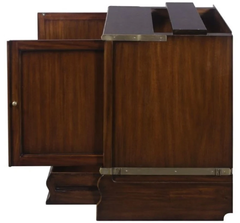 Casa Padrino Luxus Mahagoni Bücherschrank mit 2 Türen und Schublade Dunkelbraun 86 x 47 x H. 68 cm - Luxus Büromöbel