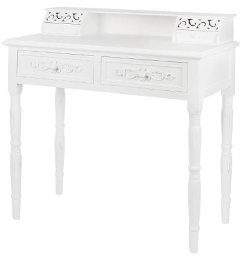 Casa Padrino Landhausstil Sekretär Antik Weiß 95 x 45 x H. 87 cm - Landhausstil Möbel im Shabby Chic Look