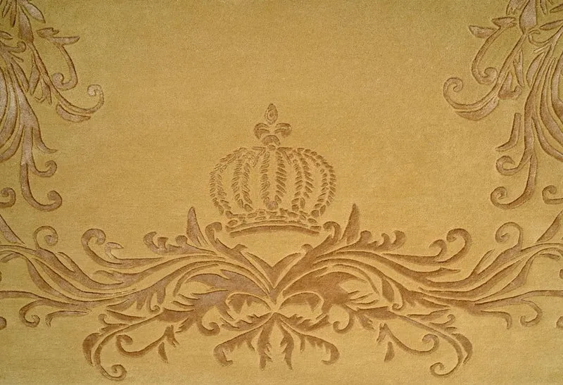 Pompöös by Casa Padrino Luxus Barock Teppich Krone von Harald Glööckler Gold - Verschiedene Größen