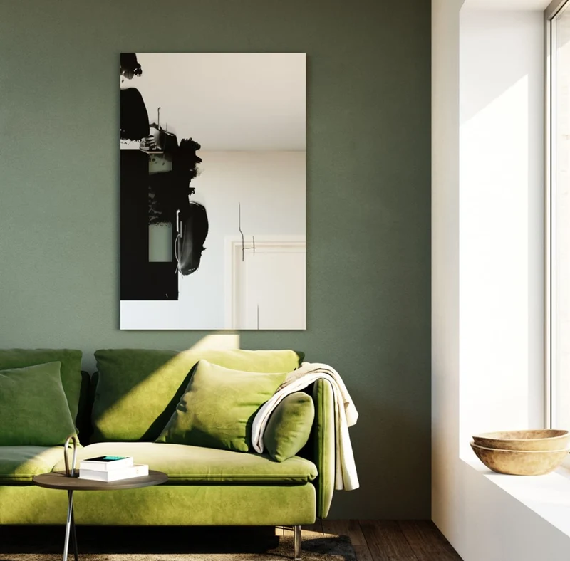 Casa Padrino Designer Wohnzimmer Wandspiegel Schwarz 101 x H. 150 cm - Luxus Möbel