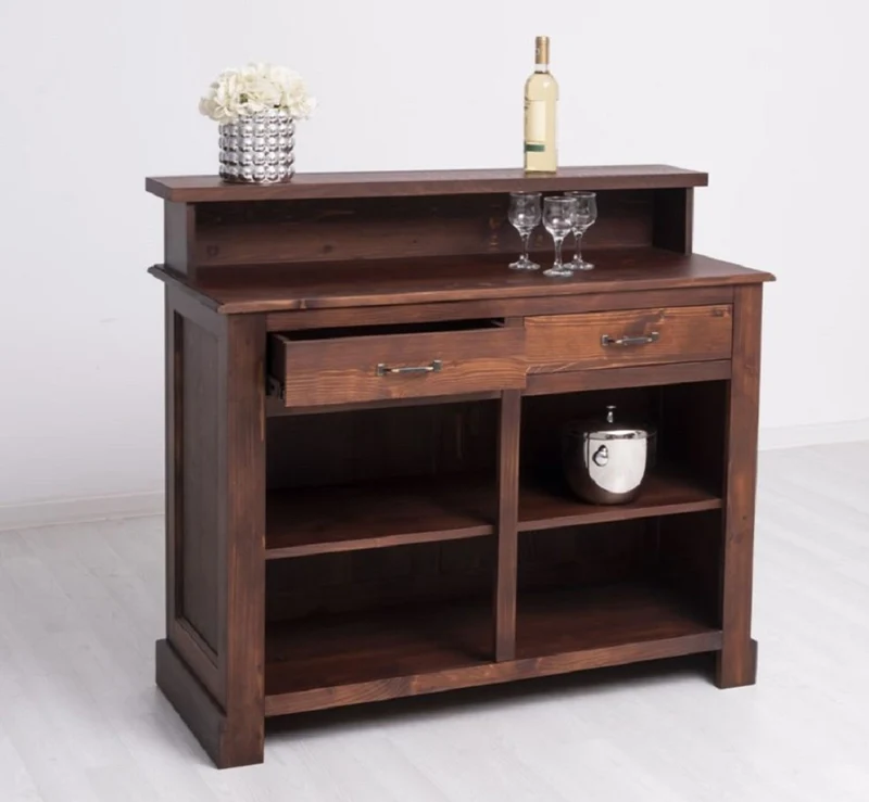 Casa Padrino Landhausstil Bar Theke Braun 120 cm - Bar Möbel