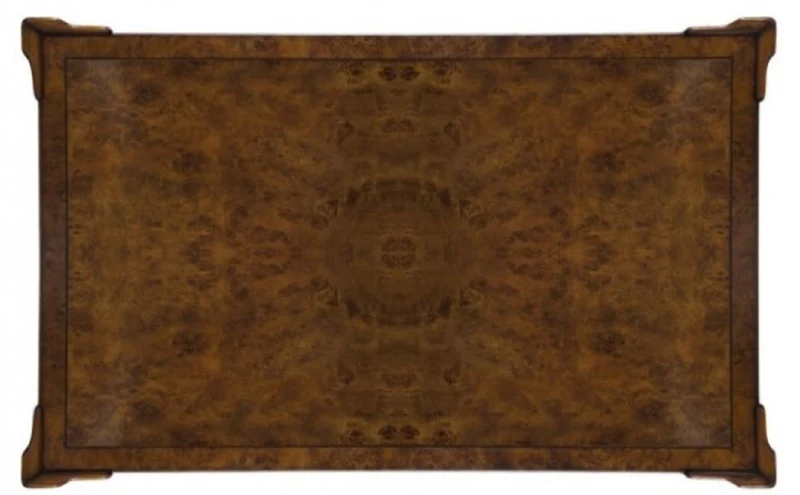 Casa Padrino Luxus Jugendstil Couchtisch Braun 125 x 81 x H. 48 cm - Wohnzimmertisch mit Rollen und 2 Schubladen