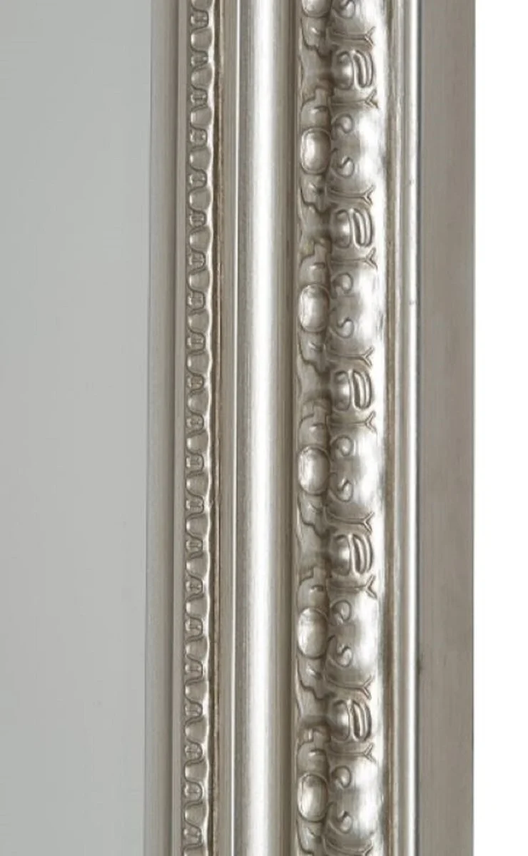 Casa Padrino Barock Wandspiegel Silber 72 x H. 162 cm - Handgefertigter Spiegel im Barockstil