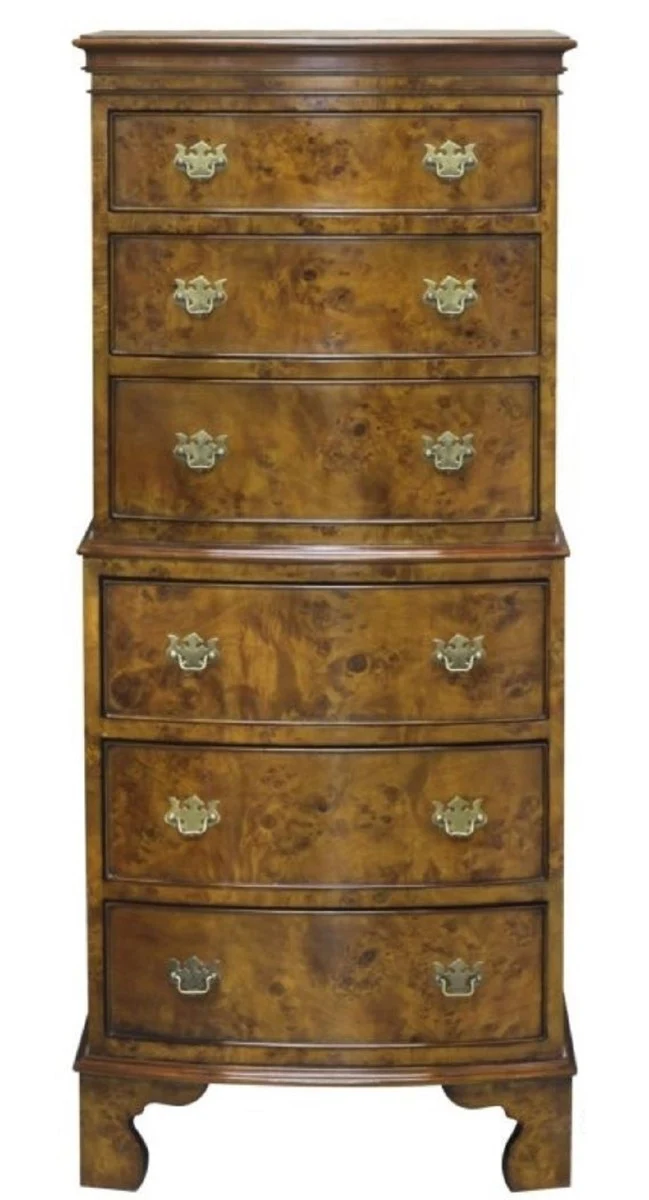 Casa Padrino Luxus Jugendstil Kommode mit 6 Schubladen Hellbraun 55,3 x 41,8 x H. 132,5 cm - Barock & Jugendstil Möbel