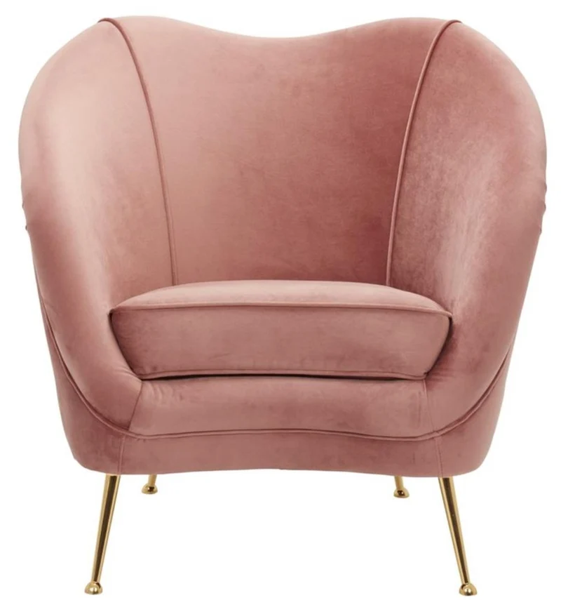 Casa Padrino Luxus Salon Sessel Rosa / Messing 85 x 77 x H. 80 cm - Luxus Kollektion