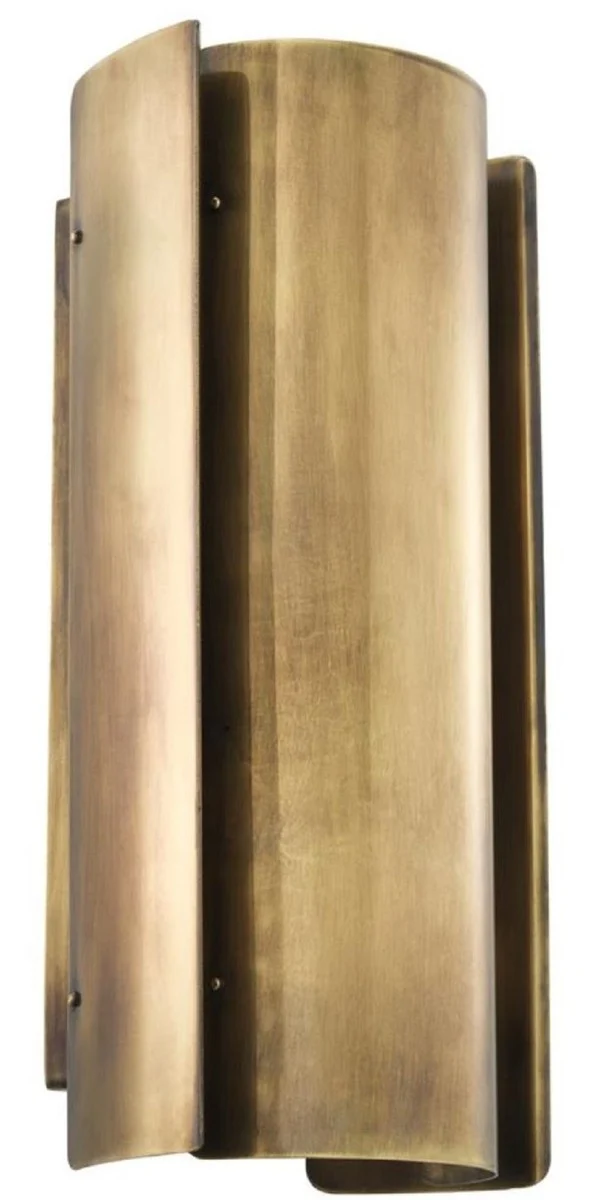 Casa Padrino Luxus Metall Wandleuchte Vintage Messingfarben 16,5 x 12 x H. 31,8 cm - Designer Leuchte