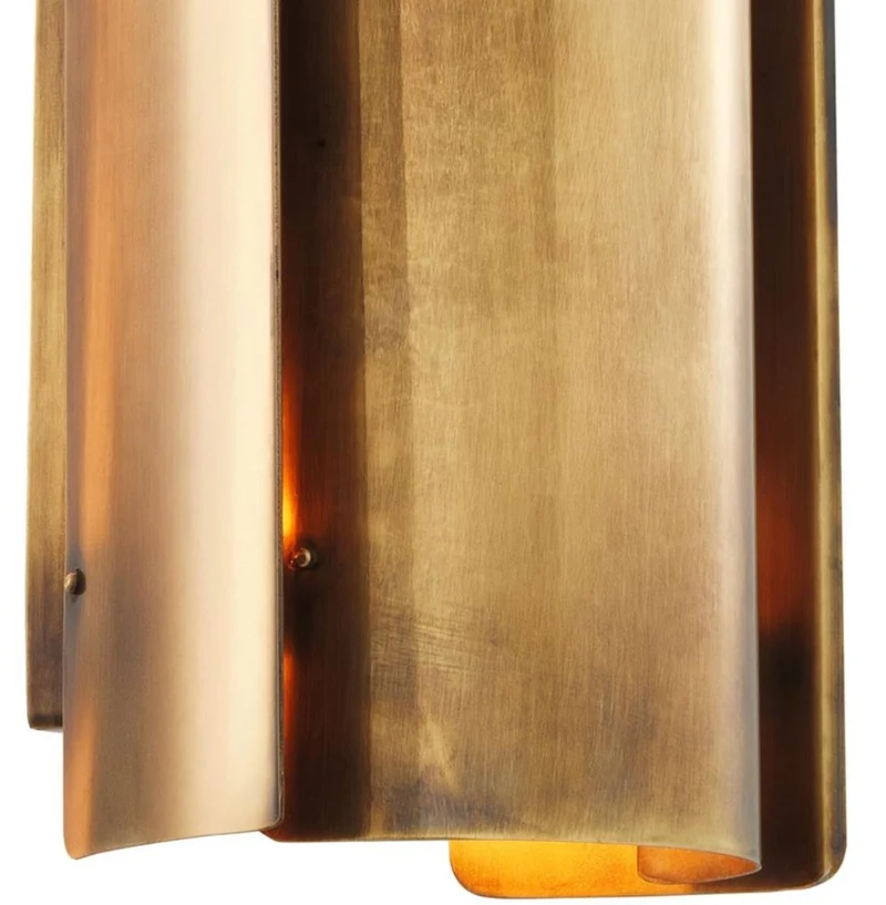 Casa Padrino Luxus Metall Wandleuchte Vintage Messingfarben 16,5 x 12 x H. 31,8 cm - Designer Leuchte