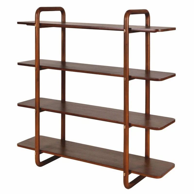 Casa Padrino Luxus Mahagoni Regalschrank Braun 140 cm - Luxus Möbel