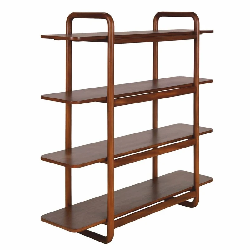 Casa Padrino Luxus Mahagoni Regalschrank Braun 140 cm - Luxus Möbel