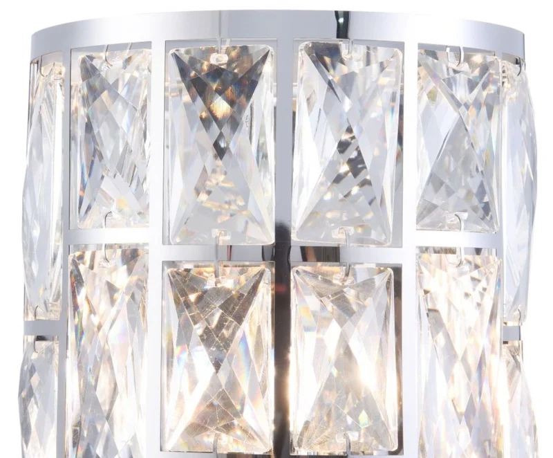 Casa Padrino Luxus Wandleuchte Silber 14,7 x 10 x H. 21,2 cm - Elegante Wandlampe mit Kristallglas