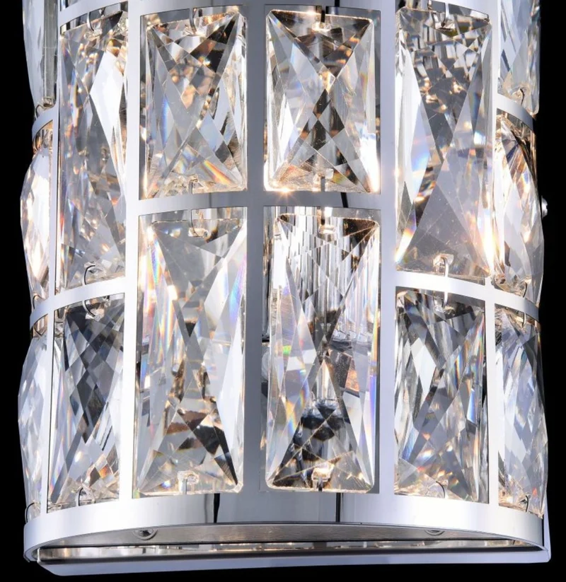 Casa Padrino Luxus Wandleuchte Silber 14,7 x 10 x H. 21,2 cm - Elegante Wandlampe mit Kristallglas