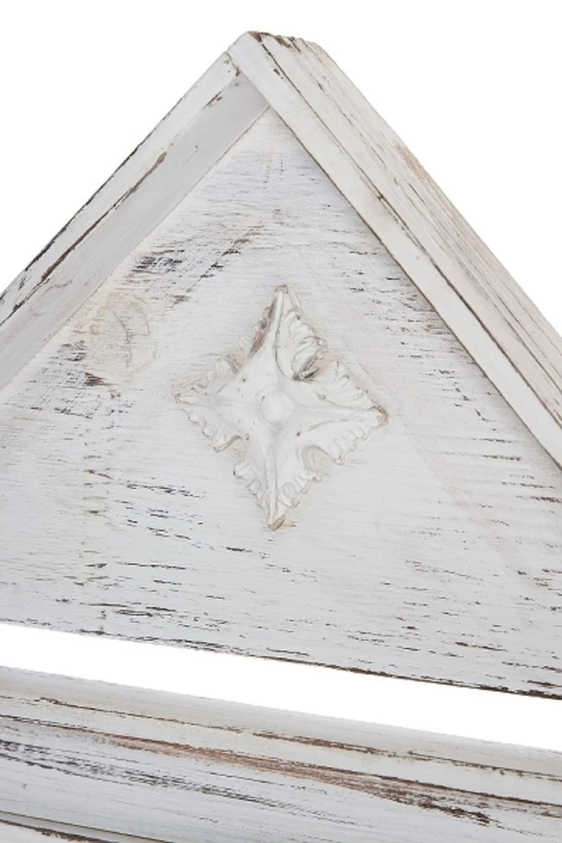 Casa Padrino Landhausstil Shabby Chic Wandhängeschrank Antik Weiß 60 x 21 x H. 38 cm - Handgefertigter Hängeschrank mit Kreidetafel
