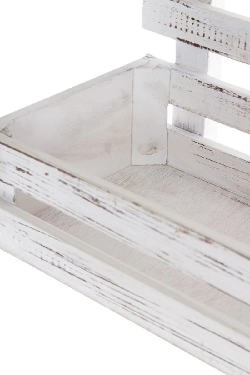 Casa Padrino Landhausstil Shabby Chic Wandhängeschrank Antik Weiß 60 x 21 x H. 38 cm - Handgefertigter Hängeschrank mit Kreidetafel