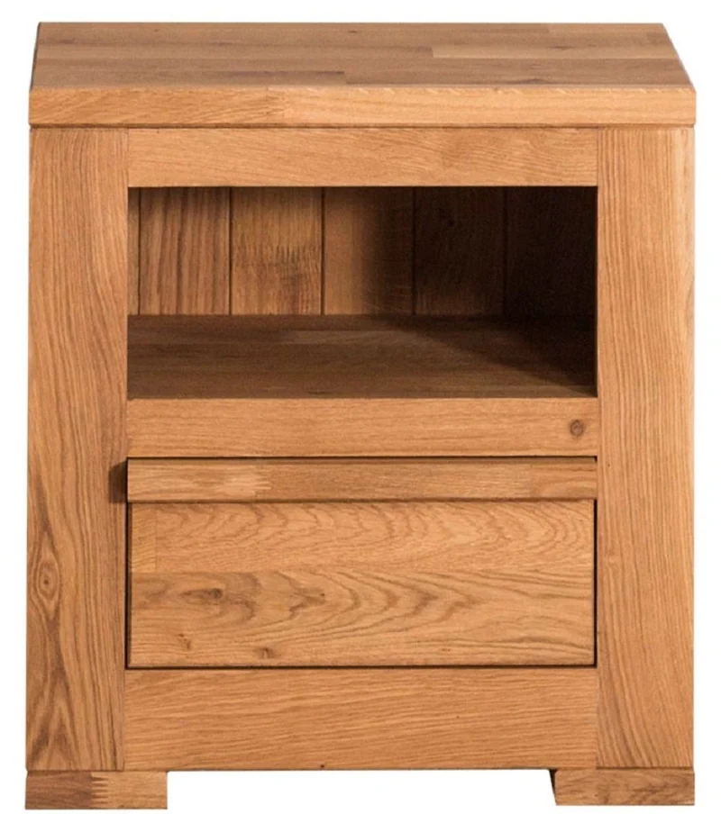 Casa Padrino Landhausstil Nachttisch mit Schublade Naturfarben 47 x 32 x H. 50 cm - Landhausstil Schlafzimmermöbel