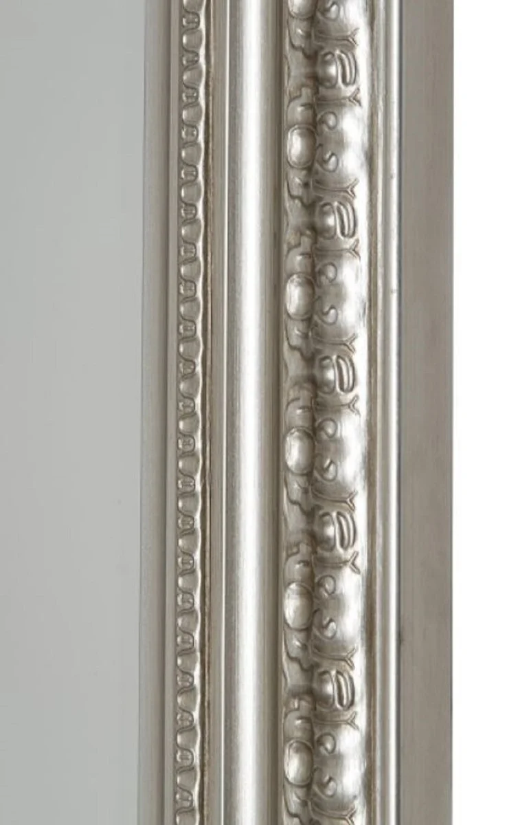 Casa Padrino Barock Wandspiegel Silber 60 x H. 150 cm - Handgefertigter Spiegel im Barockstil
