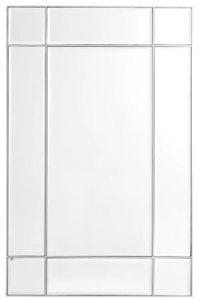 Casa Padrino Luxus Wohnzimmer Spiegel / Wandspiegel Silber 90 x 3 x H. 140 cm - Luxus Möbel