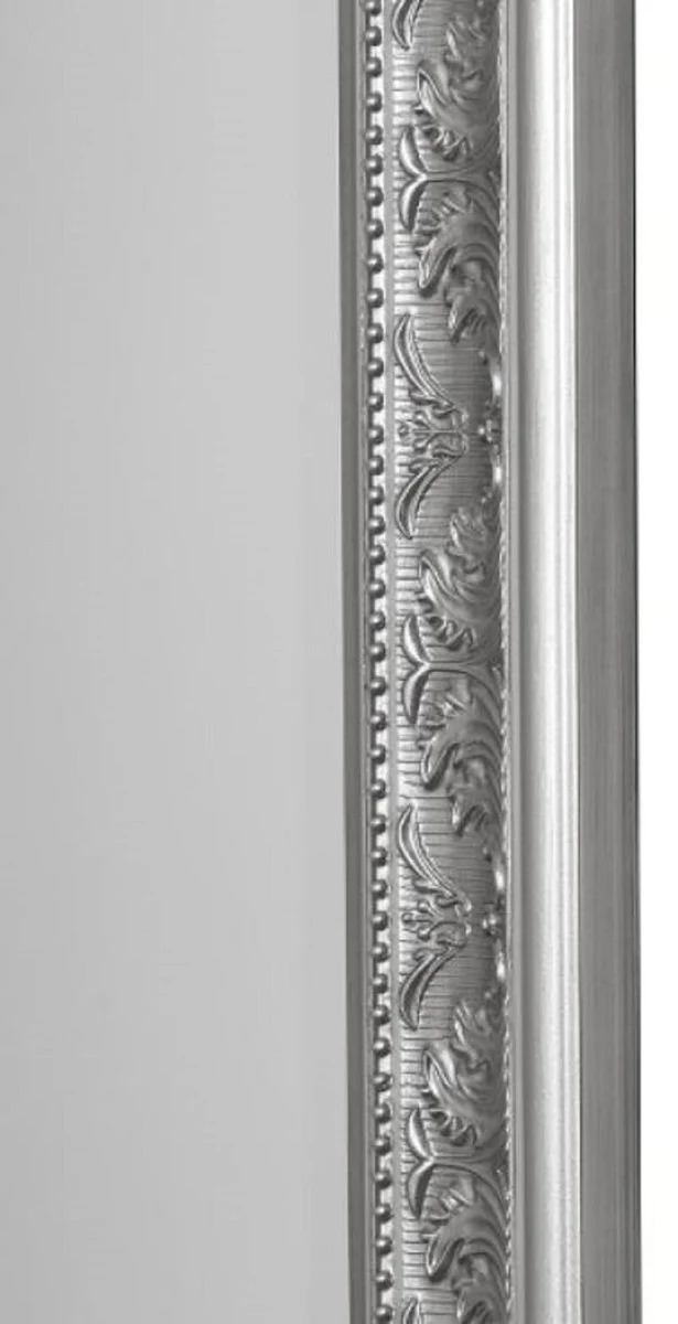 Casa Padrino Barock Spiegel Silber 52 x H. 62 cm - Handgefertigter Barock Wandspiegel mit Facettenschliff und wunderschönen Verzierungen