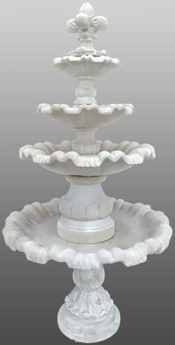 Casa Padrino Barock Gartenbrunnen mit Lilie Ø 130 x H. 232 cm - Prunkvoller Springbrunnen im Barockstil