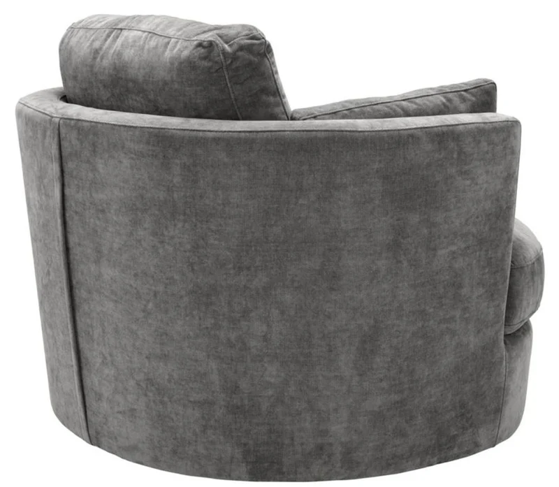 Casa Padrino Luxus Sessel / Drehsessel Grau 110 x 100 x H. 70 cm - Wohnzimmermöbel