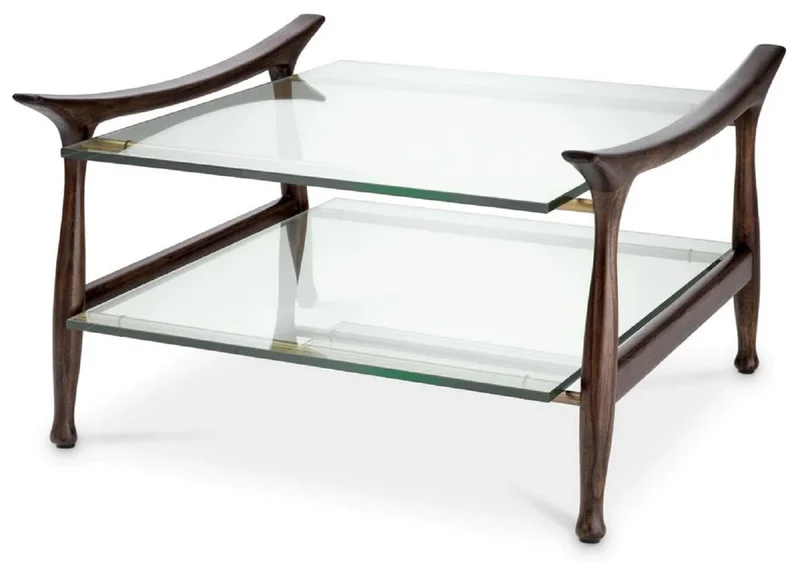 Casa Padrino Luxus Couchtisch Braun 74,5 x 75,5 x H. 46 cm