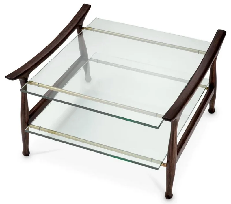 Casa Padrino Luxus Couchtisch Braun 74,5 x 75,5 x H. 46 cm