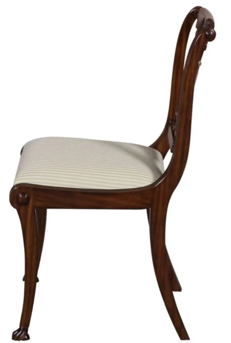 Casa Padrino Luxus Barock Esszimmerstuhl Braun / Gold 63 x 51 x H. 104 cm - Esszimmermöbel