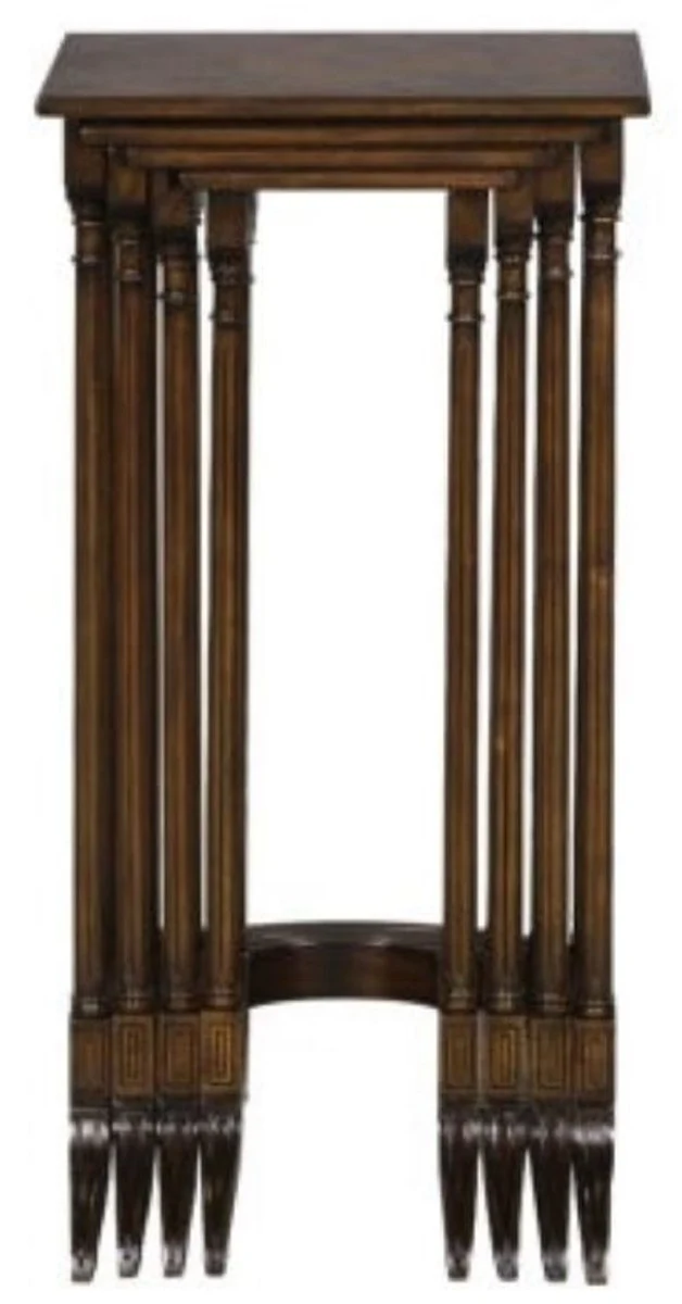 Casa Padrino Luxus Beistelltisch Braun / Dunkelbraun 37 x 34 x H. 73 cm - Ausziehbarer Mahagoni Tisch