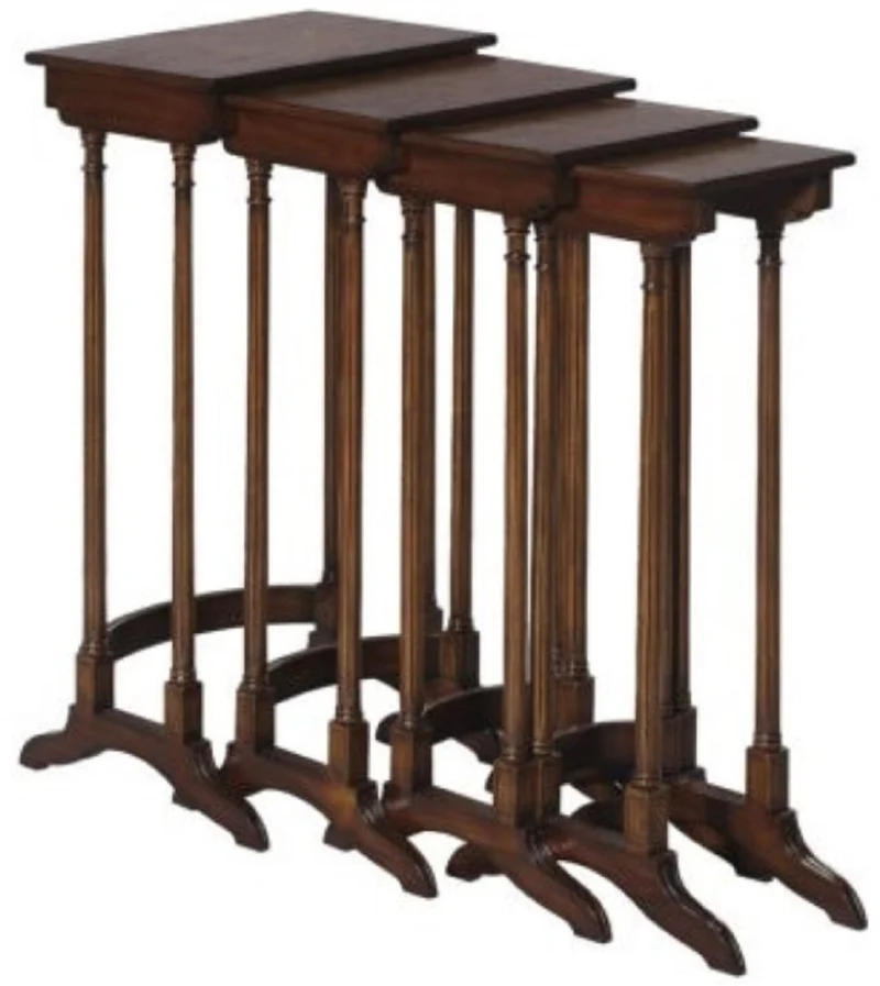Casa Padrino Luxus Beistelltisch Braun / Dunkelbraun 37 x 34 x H. 73 cm - Ausziehbarer Mahagoni Tisch
