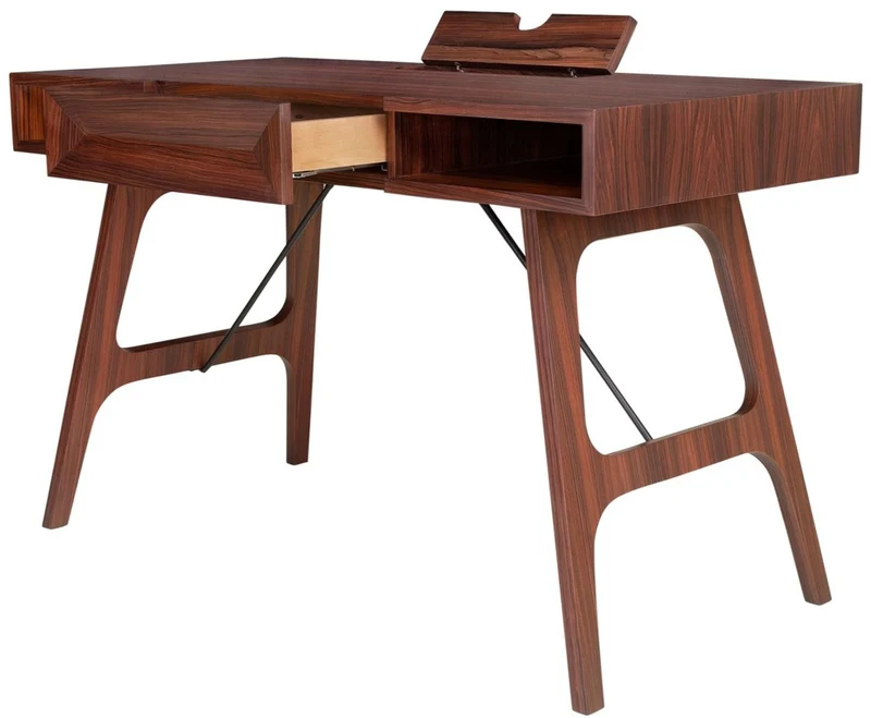 Casa Padrino Luxus Rosenholz Schreibtisch mit Schublade Braun 120 x 60 x H. 76 cm - Luxus Büromöbel