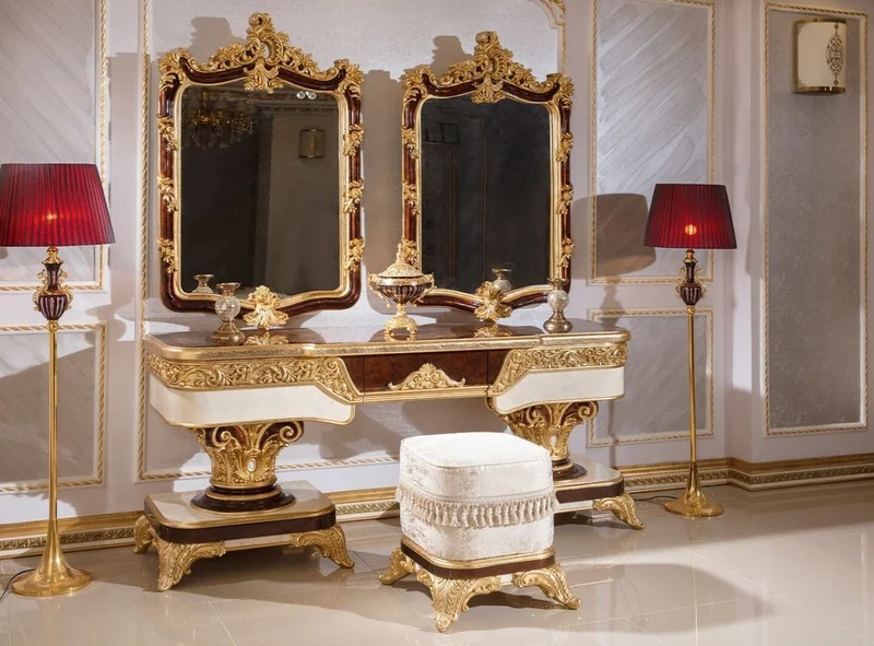 Casa Padrino Luxus Barock Spiegel Braun / Gold H. 127 cm - Barock Möbel