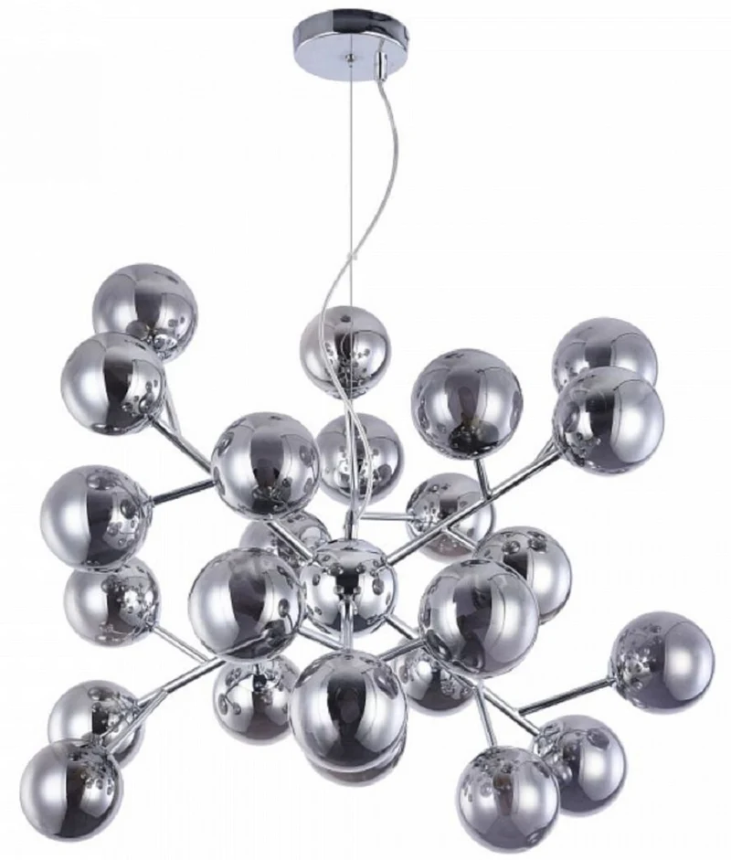 Casa Padrino Wohnzimmer Hängeleuchte Silber Ø 65 x H. 40 cm - Hängelampe mit kugelförmigen Lampenschirmen