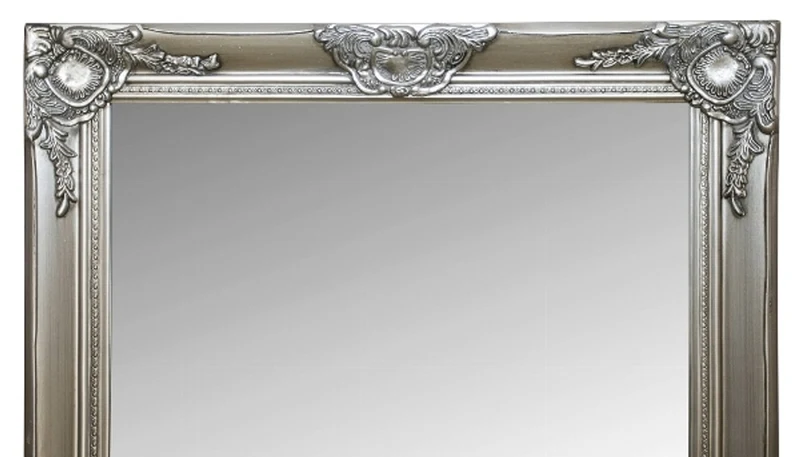 Casa Padrino Barock Spiegel / Wandspiegel mit Holzrahmen Silber 60 x H. 150 cm - Barockmöbel