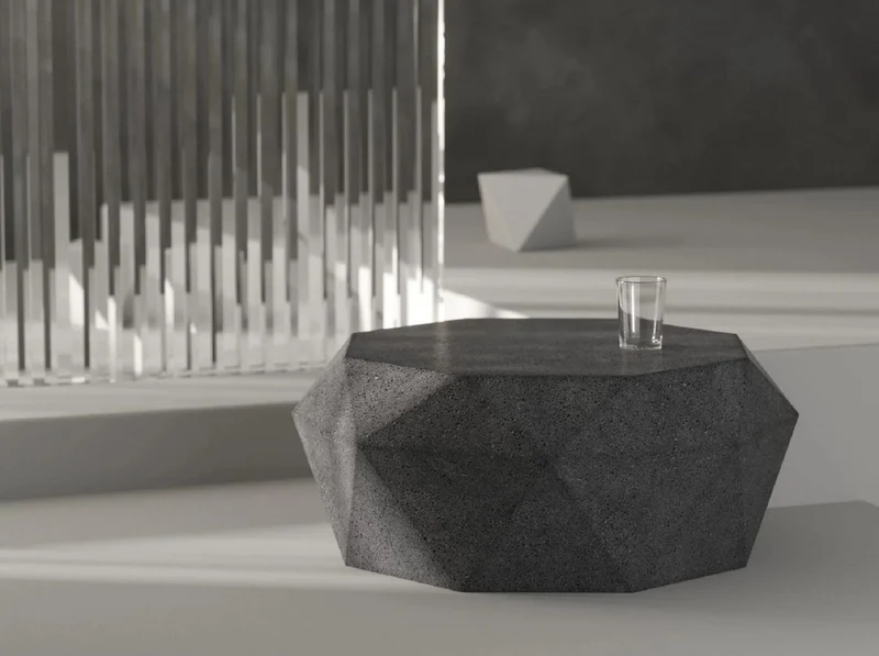 Casa Padrino Luxus Beton Couchtisch Anthrazit 86 cm - Wohnzimmer & Garten Möbel