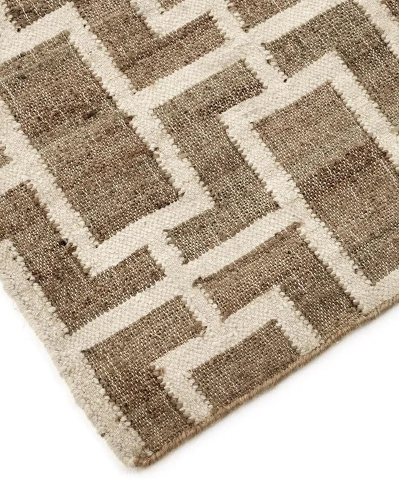 Casa Padrino Luxus Jute Teppich Naturfarben / Weiß 300 x 400 cm - Luxus Wohnzimmer Accessoires