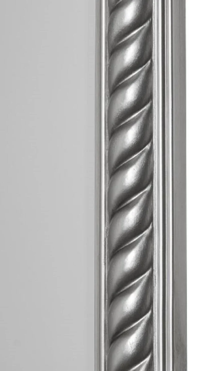 Casa Padrino Barock Spiegel / Wandspiegel Antik Silber 52 x H. 62 cm - Barockmöbel