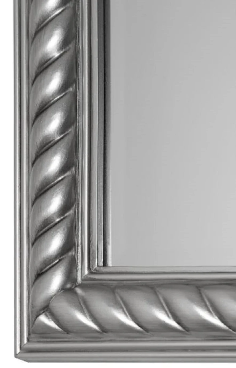 Casa Padrino Barock Spiegel / Wandspiegel Antik Silber 52 x H. 62 cm - Barockmöbel