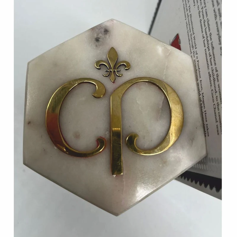 Casa Padrino Luxus Marmor Deko Buchstützen Set Weiß / Gold