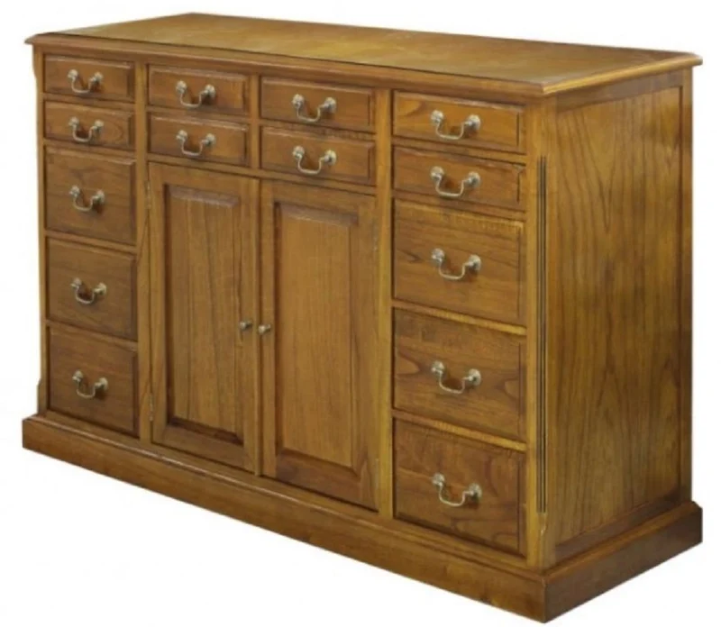 Casa Padrino Luxus Wohnzimmerschrank mit 2 Türen und 14 Schubladen Braun 120 x 39 x H. 80 cm - Luxus Qualität