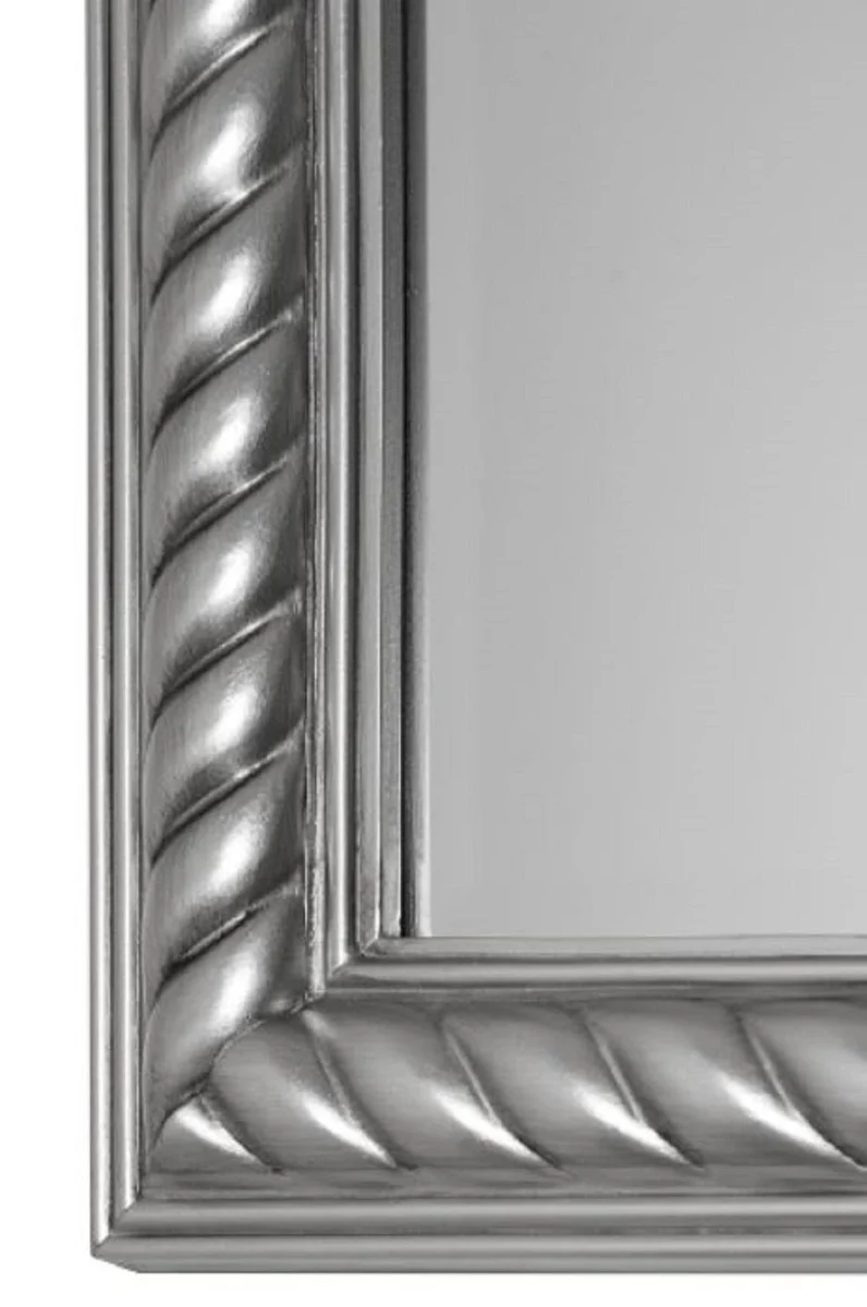 Casa Padrino Barock Wohnzimmer Spiegel / Wandspiegel Antik Silber 72 x H. 132 cm - Barockmöbel