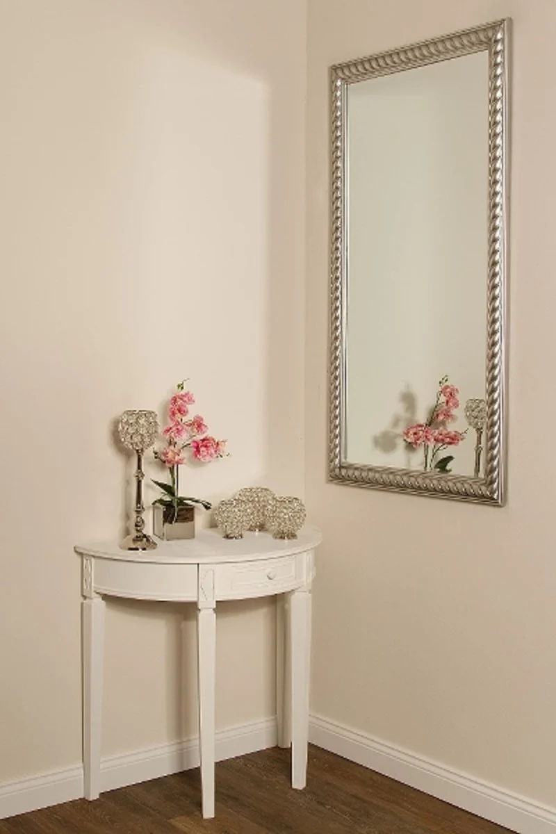 Casa Padrino Barock Wohnzimmer Spiegel / Wandspiegel Antik Silber 72 x H. 132 cm - Barockmöbel