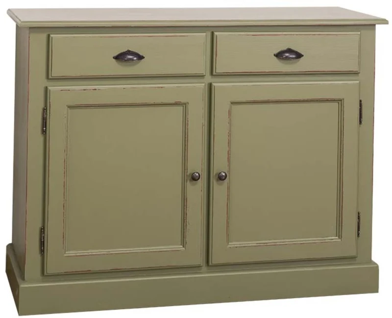 Casa Padrino Landhausstil Shabby Chic Massivholz Küchenschrank Antik Grün 120 x 45 x H.90 cm - Küchen Unterschrank im Landhausstil