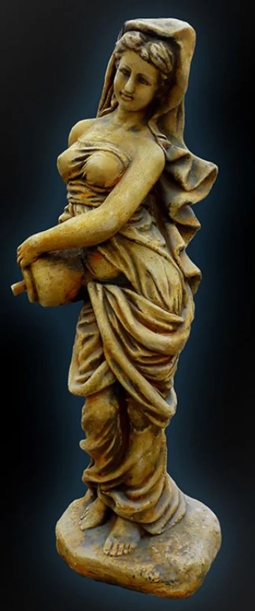Casa Padrino Jugendstil Wasserspeier Frau mit Krug Ø 26 x H. 80 cm - Barock & Jugendstil Gartendeko